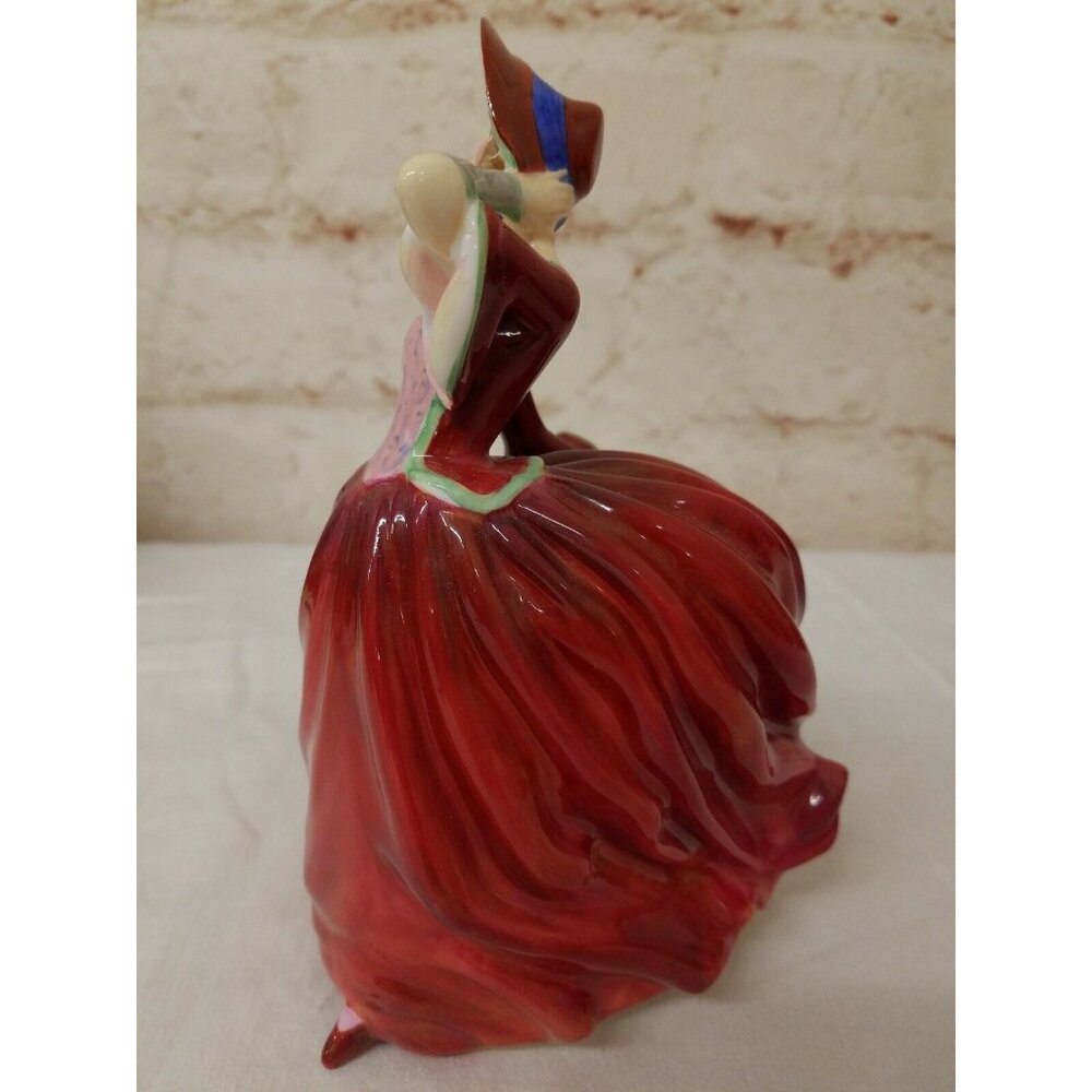Royal  Doulton AUTUMN BREEZES Red Dress Lady Figurine England - Picture 4 of 6